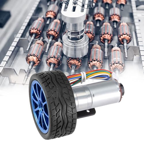 Garosa Encoder Gear Motor 12V 65mm 500RPM Full Metal Gears for Smart Car