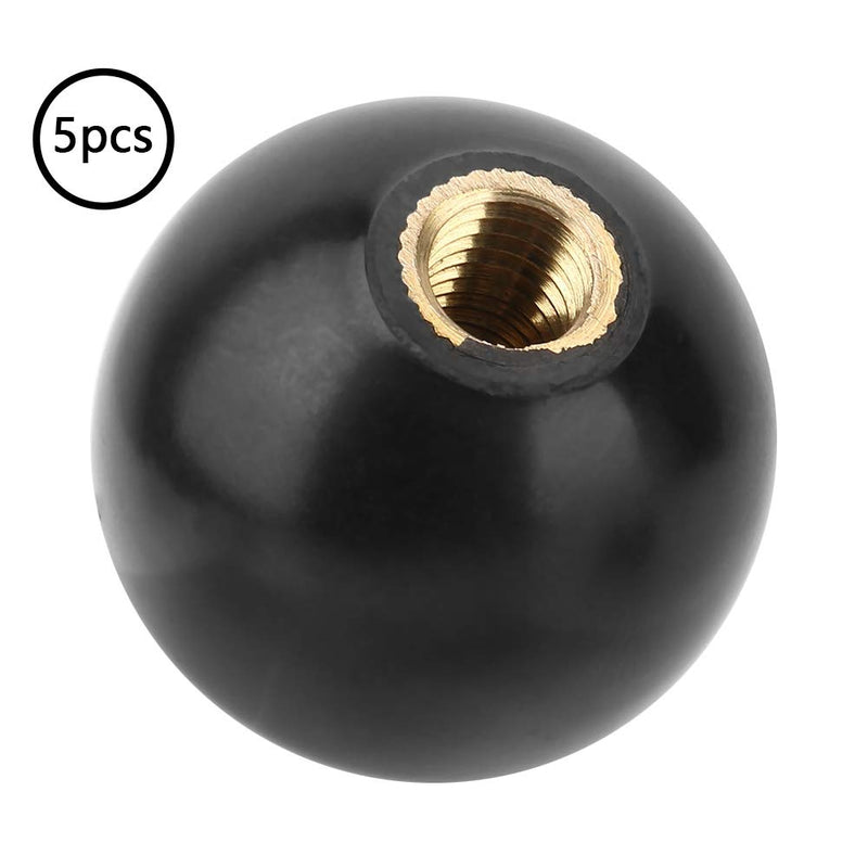 [Australia - AusPower] - 5Pcs Ball Knob M1035 Nylon Ball Knobs Ball Lever Knob Black Round Ball Engineering Plastic Lever Knob Machine Tool Replacement 