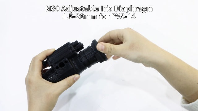 Adjustable Iris Filter Cover M30 Iris Aperture Diaphragm Adapter Optical Diaphragm 1.5-26mm Lens Module Adapter Ring for PVS 14(Adjustable Iris Filter Cover Set x1)
