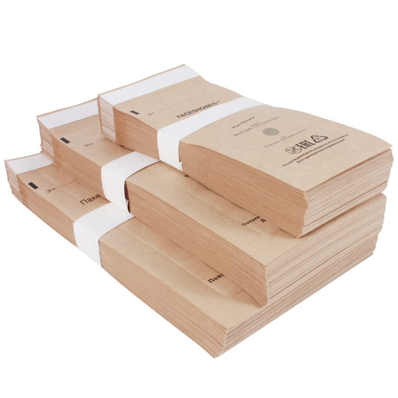 [Australia - AusPower] - 100 Self-Sealing Cleaning Pouches, Dry Heat Autoclave Kraft Paper Cleaning Bags for Dentist Tools and Nail Art Supplies (100mm x 200mm) 100mm x 200mm 
