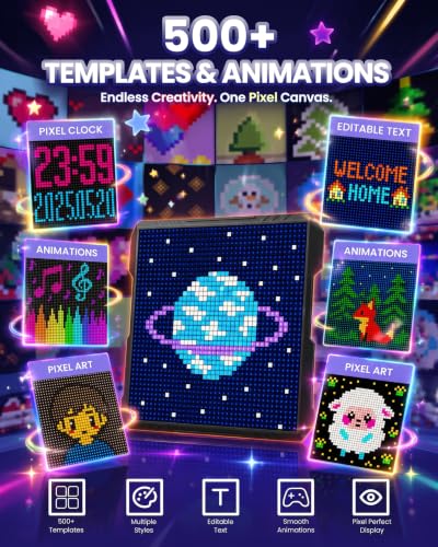 32x32 LED Pixel Art Display, USB Powered Gaming Desk Decor with App