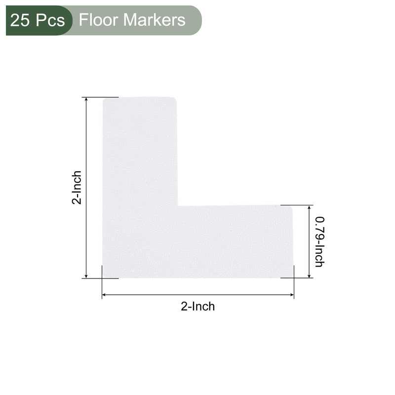 YOKIVE 25 Pcs 5S Location Marking Corner, L Shaped Floor Markers Strikers | Durable Tape for Home Table Top, Desk, Floor, Step (White, 2x2x0.8-inch)