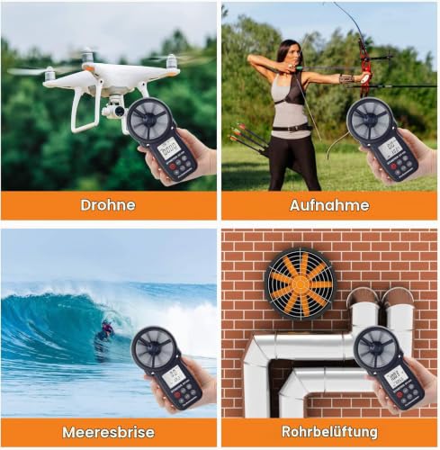 BTMETER Digital Anemometer - Handheld Wind Gauge - Digital LCD Meter for Precise Wind Speed Measurement (CFM) with Max./Min./Average - LCD Backlight - for Shooting BT-100 wind gauge, 1 piece