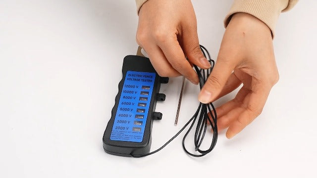 Haofy Electric Fence Voltage Tester, 12KV Neon Fence Voltage Tester 2000 to 12000V 8 Neon Indicator Lights Waterproof Fence Tester for Farms default