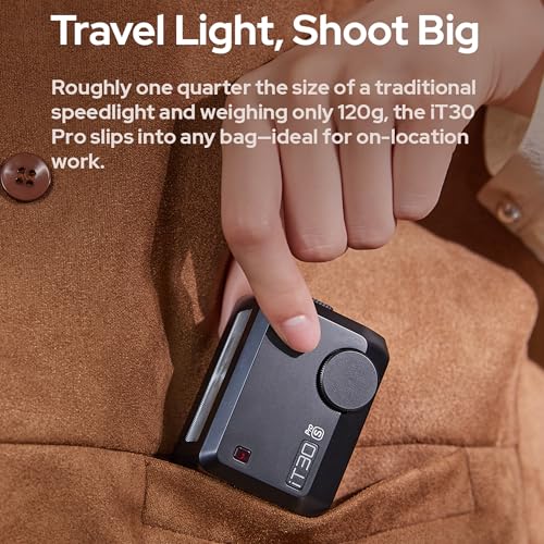 GODOX IT30Pro Sliver TTL Mini Camera Flash Light,Full-Color Touchscreen,2.4GHz X System,Built-in Diffuser and Battery (for Sony) IT30PRO-Sony