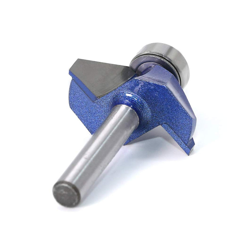 [Australia - AusPower] - 4-Piece 6 mm Shank 45 Degree Chamfer Cutter Carbide Fitted Edges Shaping Cutter for Carpentry Chamfering Woodworking Trimming with Ball Bearing 