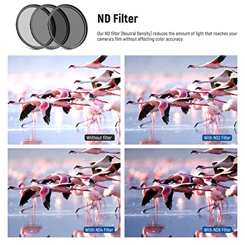 Neewer 52mm Lens and Filter Set: Wide Angle/2.2X Telephoto Additional Lens for 18mm-85mm APS-C Lens, (+1+2+4+10) Close Up Macro/ND/UV/CPL/FLD Filters for Camera Lens with ⌀52mm Thread