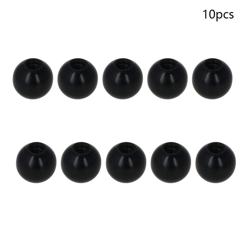 Othmro 10Pcs Threaded Ball Knobs, 0.98Inch Dia 0.39Inch Thread M10 Female Thread Black Bakelite Handle Thermoset Ball Knob for Lawn Mowers Exercise Equipment Machinery Valves Spigots (AM8x25)