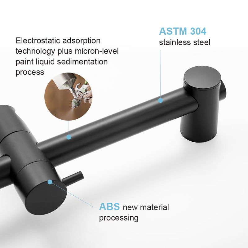 OFFO Shower Slide Bar 33 in Segmental Slide Bar Adjustable Installation Distance 20-32 in with 360° Adjustable Handheld Shower Head Holder for Bathroom, Screw Wall Mounted, Matte Black