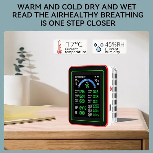 [Australia - AusPower] - 18 in 1 Air Quality Tester for Home, Indoor Air Quality Monitor, with Air Quality Index, CO2, HCHO, TVOC, PM5.0, PM0.3, PM1.0, PM2.5, PM10 etc, Support Data Storage and 