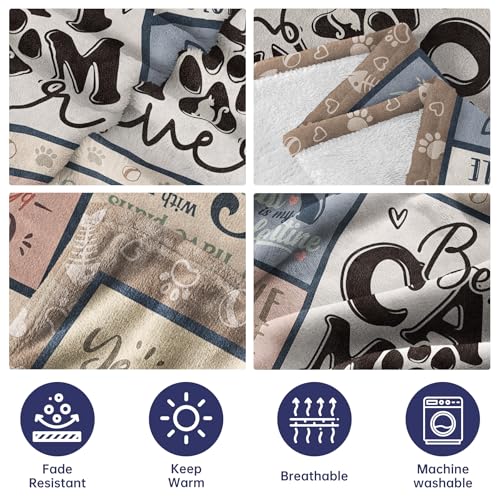 SteadStyle Cat Mom Gifts - Best Mom Ever Blanket for Cat Lovers 80"x60"