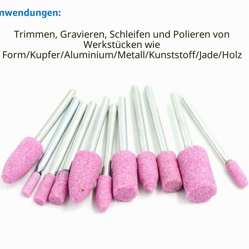20 Pieces Sharpening Stone Set, 6mm Cylinder Grinding Head Rotary Tool Set with 3mm Shank for Wood, Metal and Plastic cylinders 6 mm