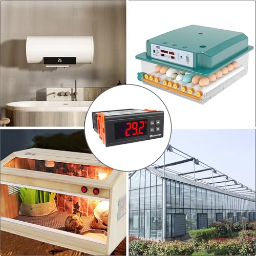 KETOTEK KT8100 Digital Heater PID Temperature Controller Dimmer Thermostat | 220 V thermostat control for heater 2 A 440 W with 2 m temperature sensor, for reptile, terrarium, aquarium
