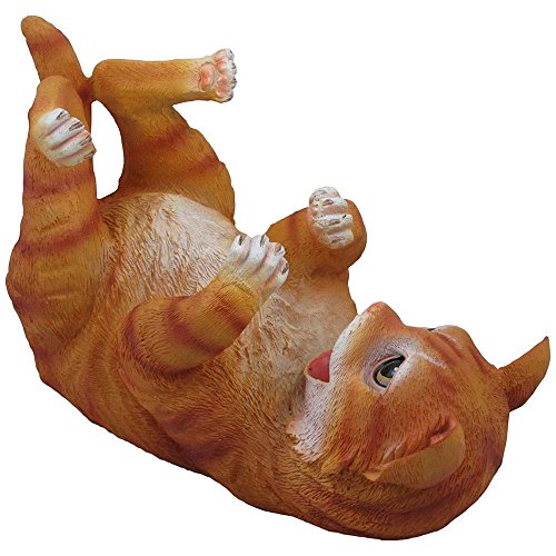Decorative Tabby Kitty Cat Wine Bottle Holder Sculpture for Whimsical Tabletop Wine Racks and Stands or Animal Statues & Kitten Figurines As Birthday Gifts for Cat Lovers by Home-n-Gifts