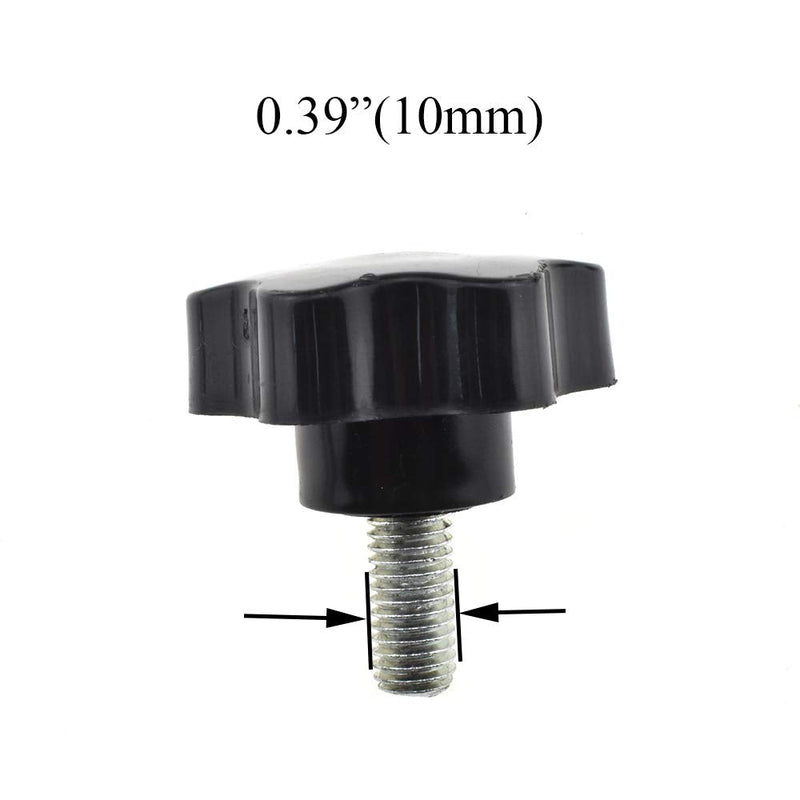 [Australia - AusPower] - Hahiyo Hex Handle Threaded Knobs Star Bump Shape M10 20mm Screw Length 48mm Head Diameter Clamping Handgrip Nut Screw Combined Tightly Solid Plum No Tool Needed 2pcs, M10*20#48-2Pcs 