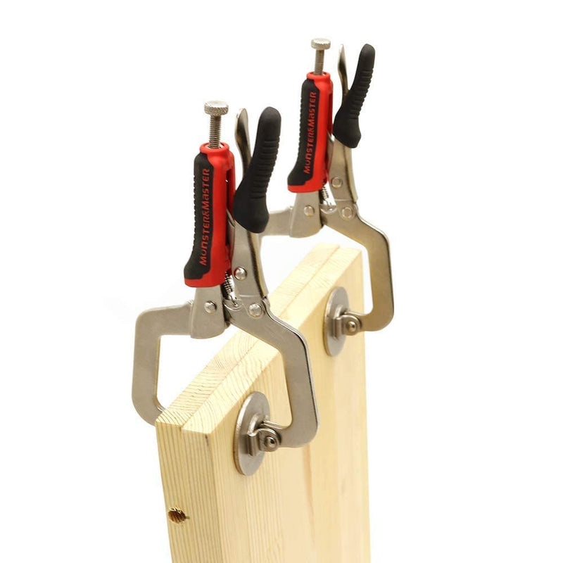 [Australia - AusPower] - Monster & Master 6" C-clamp Face Clamp Locking Plier with Larger Flat Swivel Pads, 2-Piece 6" with Swivel Pads, 2-Piece 