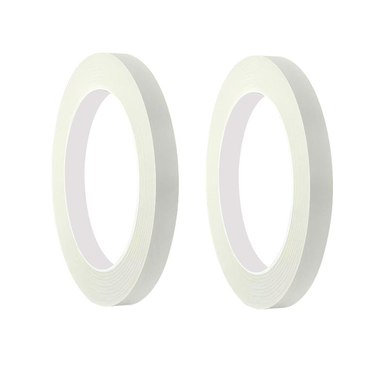 QRITY 2 Rolls Masking Tape, Adhesive Painting Tape, 15mm x 50m(0.59 inch x 54.6 Yards) White Paper Tape, Artist Drafting Tapes, for Painting, Craft, Art