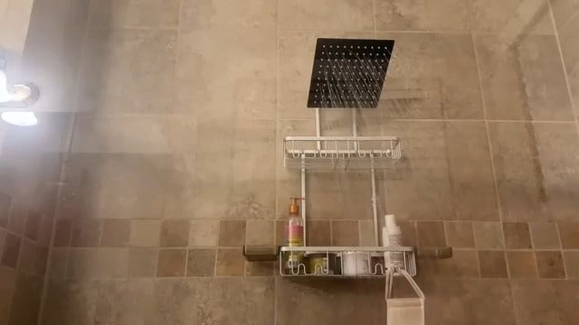Shower Caddy Hanging, Never Rust Shower Organizer Hanging, Aluminum Shower Racks for Inside Shower with Hooks for Razor, Bathroom Organizers and Storage with Soap Holder, Bright Silver