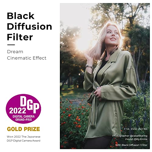 K&F CONCEPT 49mm Black Diffusion 1 Filter Mist Cinematic Effects Filter