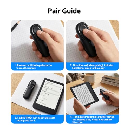 Remote Page Turner for Kobo e-Readers, Wireless Clicker Page Turner Black