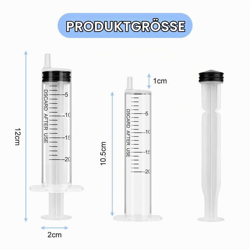 Offcup Syringe Set with Blunt Needle, 6 x Syringe 20 ml and Cannula | Plastic tube disposable syringes plastic syringe for liquids, hobbies, model making and home work 6 pieces, 20 ml