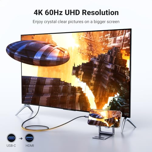 UGREEN USB C to HDMI Cable, 4K 60Hz, 2K 120Hz, Thunderbolt 5/4/3, 2M | USB C HDMI Cable, HDMI 2.0, UHD, Aluminum Housing HDR, Supports HDR Dolby, Compatible with iPhone 17/MacBook Pro/iPad Pro 2.0 Meter
