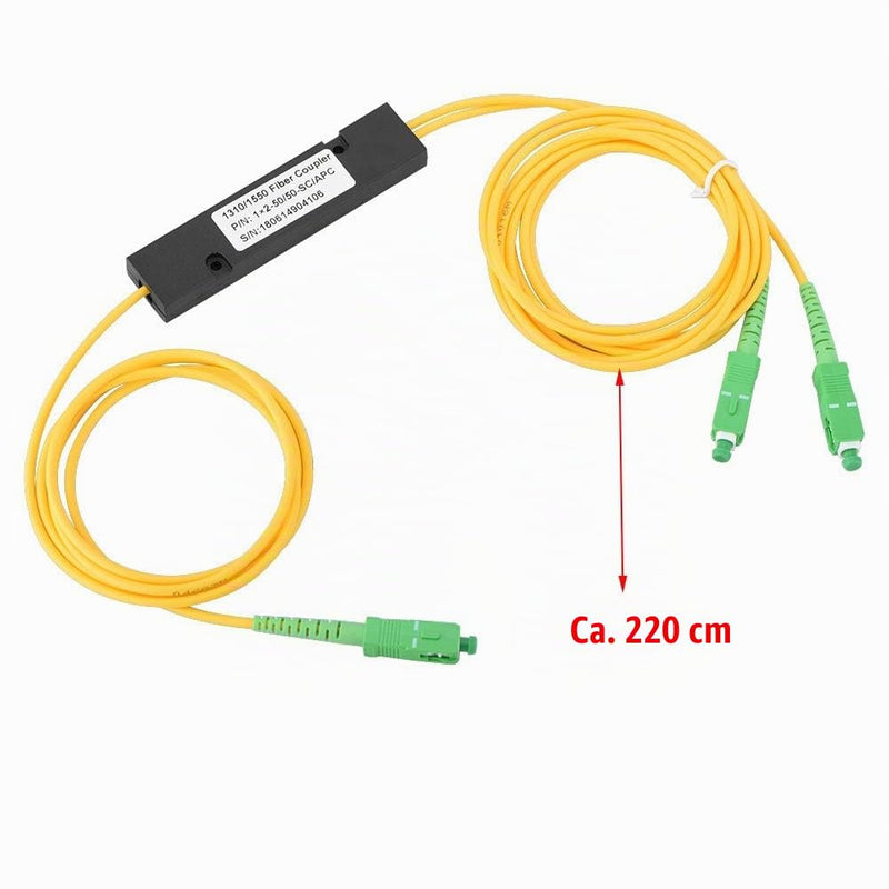 DEWIN Fibre Optic Cable Splitter, Fibre Optic Cable SC APC 1X2 FBT Singlemode Fiber Optic Splitter SC/UPC PCL Splitter