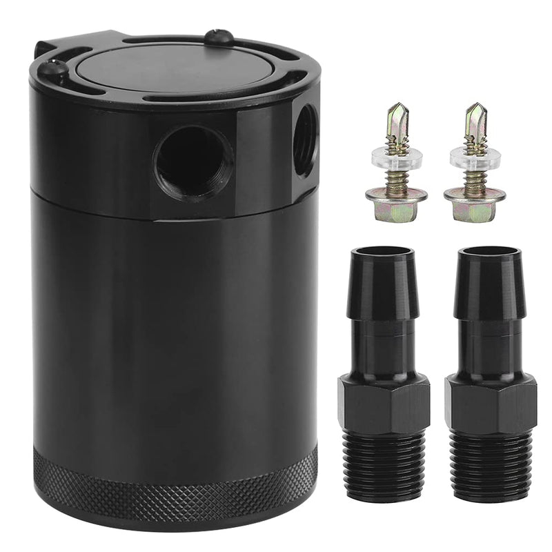 2 Port Oil Collection Tank Aluminium Alloy Air Oil Separator Protects Intercooler and Intake System, Improves Oil Separation, 50 Micron Bronze Filters, Default