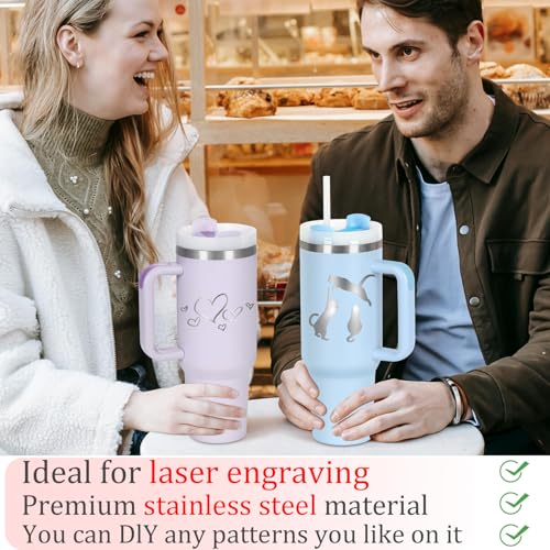 4 Pack 40 Oz Tumblers with Handle Bulk, Double Wall Vacuum Insulated Stainless Steel Tumblers with Lid and Straw, 40 oz Cups with Silicone Spill Proof Stopper Set (Black,Sky Blue,Purple,Hot Pink) Black,Sky Blue,Purple,Hot Pink