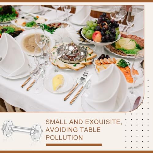 10 Pcs Crystal Acrylic Dumbbell Cutlery Holder Gift Set High Transparent Knife Chopstick Spoon Holder Restaurant Supplies for Placing Tableware Table Decoration Wedding Housewarming Favor Gifts