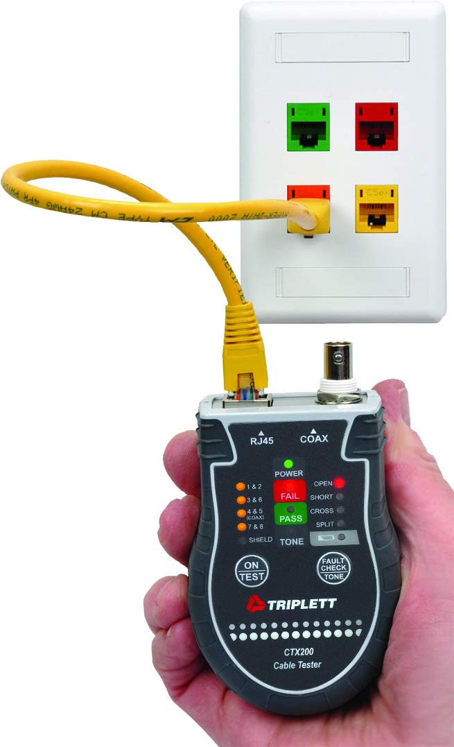[Australia - AusPower] - Triplett CTX200 Pocket CAT LAN Tester for RJ45, CAT 5/6, and Coax Cables with Instant Pass/Fail Results 