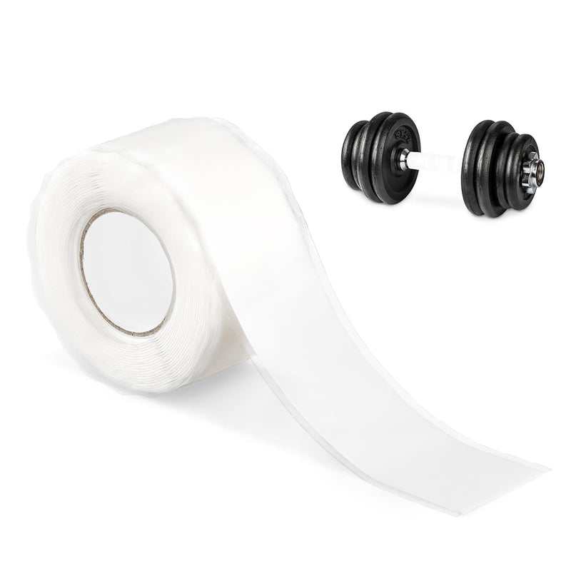 White 9.8 Ft Silicone Grip Tape for Handles, Waterproof Self Fusing Silicone Tape, Water Hose Repair Tape for Pull Up Bars, Dumbbells, Sports Gym Equipment, Tools, Baseball Bat White