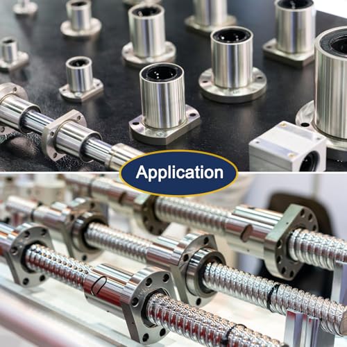 sourcing map LMF16UU Linear Ball Bearings 16mm Bore 28mm OD 37mm Length Round Flange Nickel Plated with Screws for CNC Machine 3D Printer 2pcs