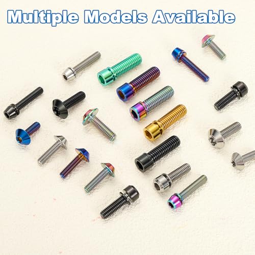 YELARXI green titanium bicycle stem hex bolts, 6-piece M8x25mm set