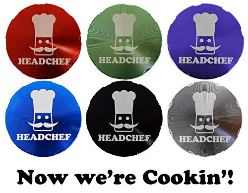 Headchef Razor 4 Piece Metal Herb Grinder with Sifter Scraper, 50mm (Green)