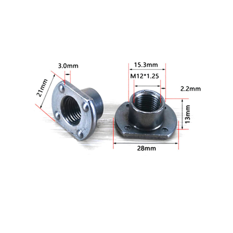 [Australia - AusPower] - 10pcs Weld Nuts, M12 Tab Base UNC Carbon Steel Machine Screw 4 Projection Silver 10 