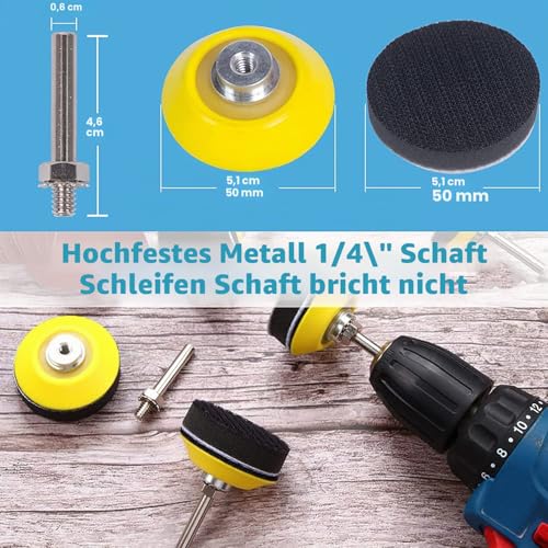 Stebruam Pack of 190 Sandpaper 50 mm Velcro Grit 40-7000 Sanding Discs | 2 Inch Sanding Pads Kit Polishing Pad Adapter 50 mm Sanding Discs Pads for Car Wood Furniture Painting DIY 190 pieces, grit 40-7000