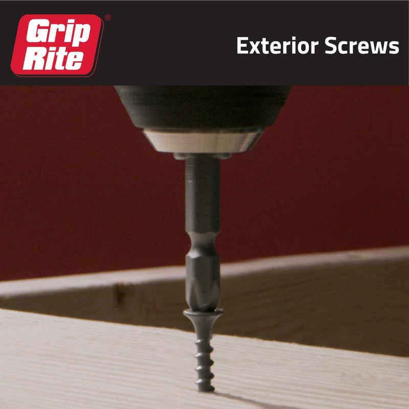 [Australia - AusPower] - Grip-Rite PTN3S1 PG10 Polymer Coated #8 x 3 Coarse Thread Deck Screw, Gray, 1lb Box #8 x 3" 
