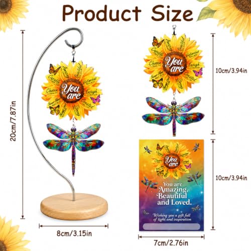 Sunflower Dragonfly Desk Decor, Acrylic Christian Gifts for Women Girls