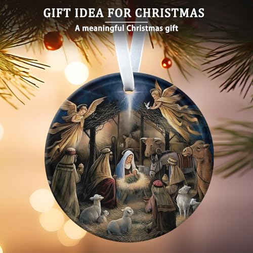 Christmas Ornaments 2Pcs Nativity Scene Christian Religious Ornaments 2026