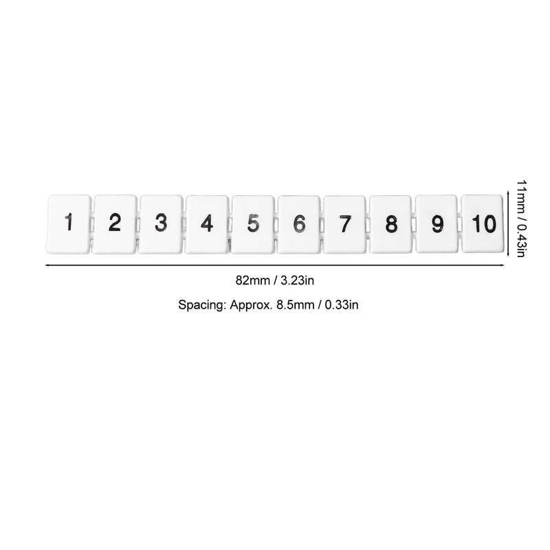 100PCS Terminal Marker Strip Blocks Labels MarkingHeat Nylon Terminal Blocks LabelsMarkers Bar Clear Visible Numbered Assembly