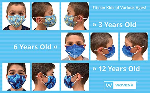 FDA Registered, 5 Ply Disposable Kids Face Mask 15 Pack, Adjustable Earloops, Individually Sealed Boys Masks