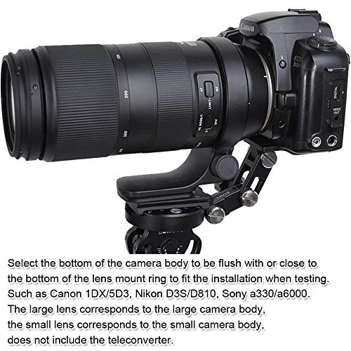 iShoot Metal Retractable Camera & Telephoto Zoom Lens Bracket Holder, Foldable Long Focus Lens Support Stand Bayonet Protector with Quick Release Plate Compatible with Arca-Swiss Fit Tripod Head Clamp