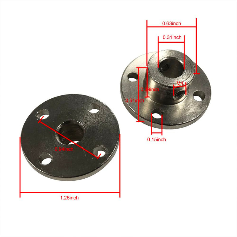 [Australia - AusPower] - 2pcs 8mm Flange Coupling with Wrench High Hardness Shaft Connector Rigid Axis Model Coupler Fitting for DIY Parts A58 Motor… 1 