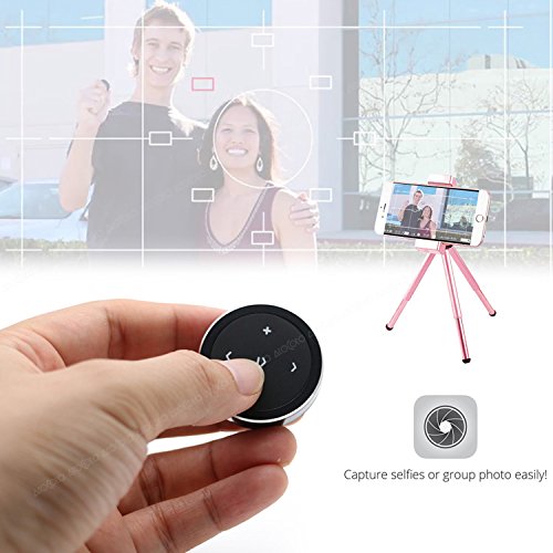[Australia - AusPower] - Wireless Bluetooth Media Button Remote Selfie Control Car Motorcycle Steering Wheel Music for iPhone or Android with Mount 