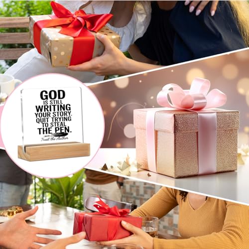 Inspirational Christian Desk Decor, God Is Still Wrting Your Story Sign multicolour0558