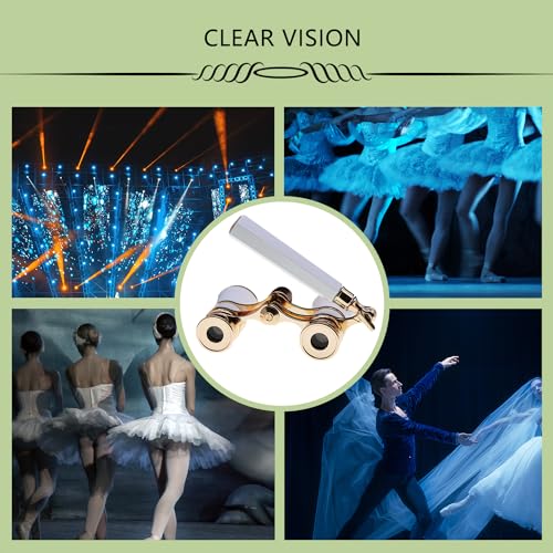 BLACKICE Opera Glasses, 3X25 Theater Binoculars, Mini Compact Opera Glasses with Adjustable Handle, Portable Binoculars for Women Adults Kids, Ideal for Concert Theater Opera (White with Handle)