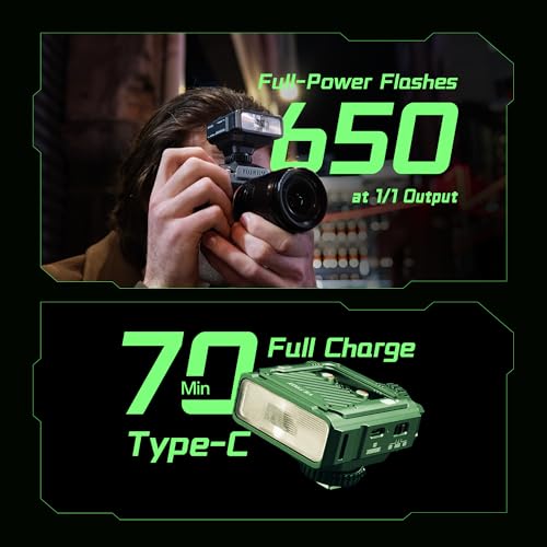 VILTROX Spark Z3-N TTL Camera Flash for Nikon, GN16 6500K On-Camera Flash Speedlite with 7 Power Levels, 650 Full-Power Flashes, 1s Recycle, 26Ws Output, 3.7V/1800mAh Li-ion Battery, Softbox (Green) Z3-N(Green)