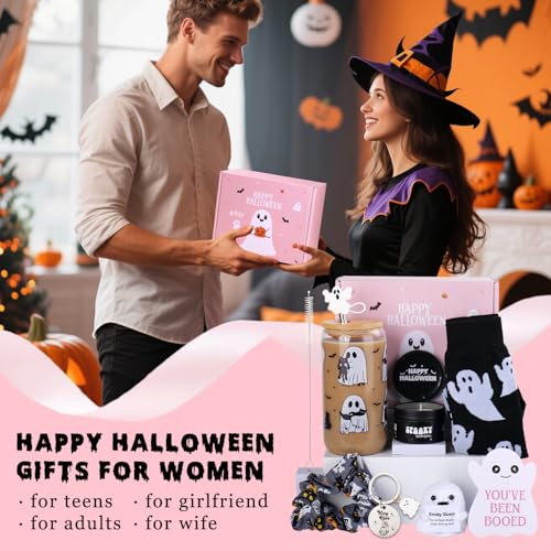 Ithmahco Boo Basket Stuffers with Goth Accessories for Women Pink