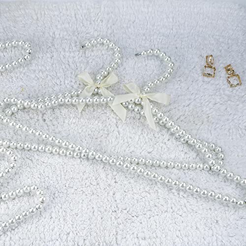 Adorila Pearl Hangers 16in for Wedding Dress Bridal Gown, 5-Pack White